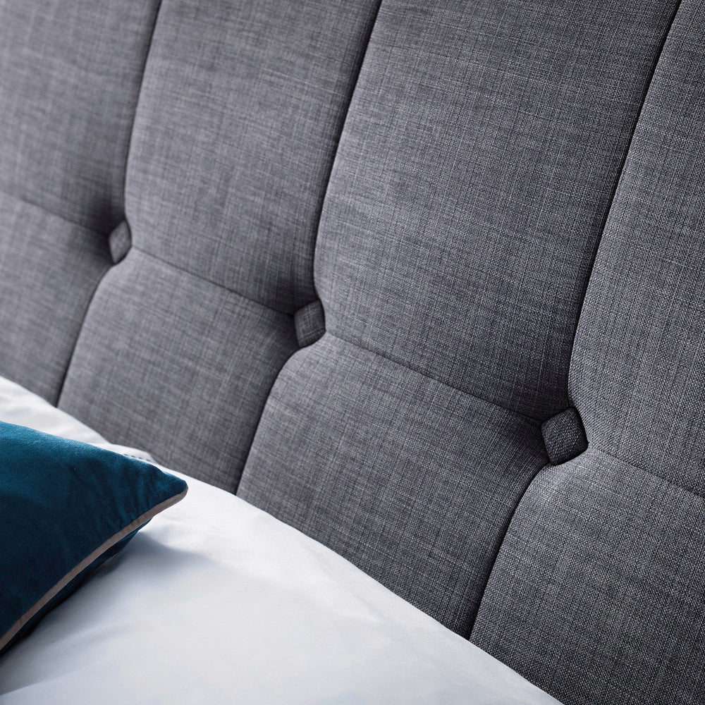 Sorrento High Headboard Bed - Grey / Double - SOR101