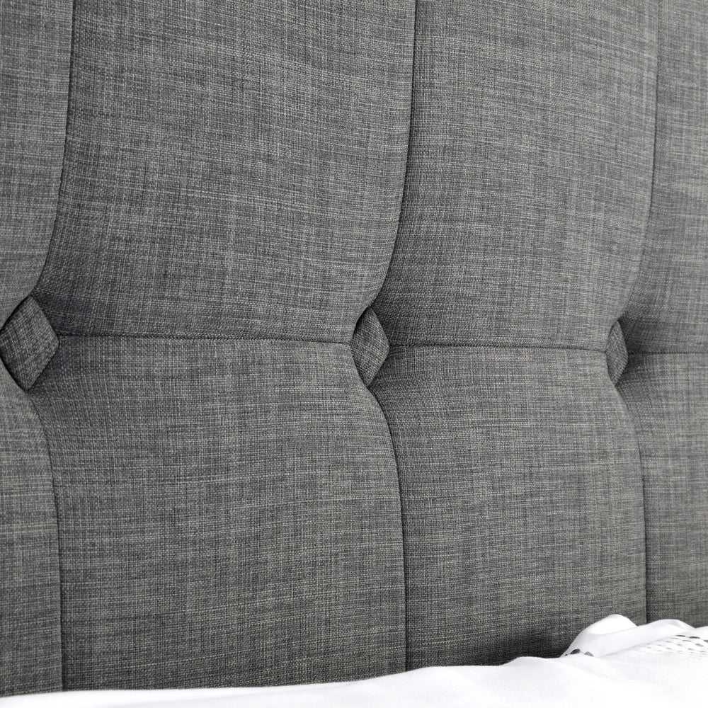 Sorrento High Headboard Bed - Grey / Double - SOR101