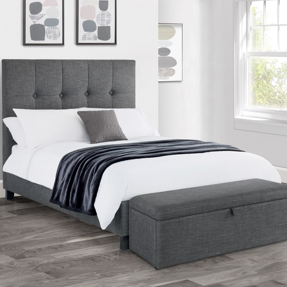 Sorrento High Headboard Bed - Grey / Double - SOR101