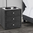 Sorrento 3 Drawer Bedside - Grey - SOR301