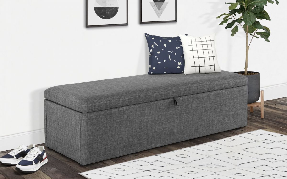 Sorrento Blanket Box Slate Linen