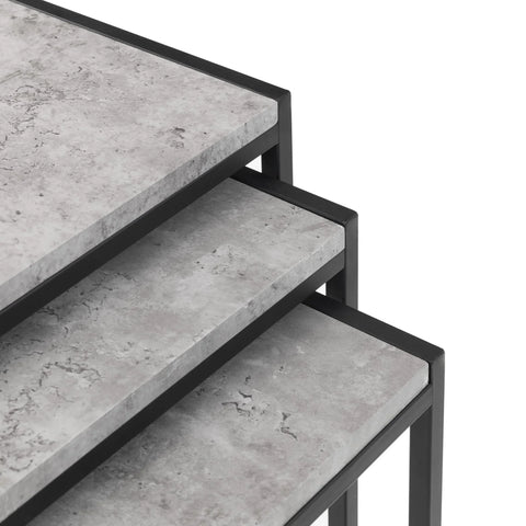 Staten Concrete Nest Of 3 Tables - Grey - STA101