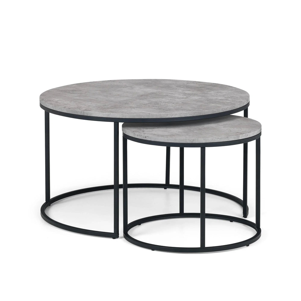 Staten Concrete Round Nesting Coffee Table - Grey - STA107