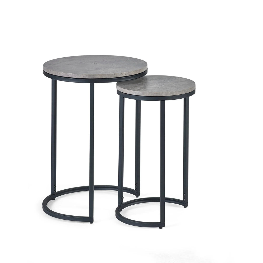 Staten Round Nesting Side Tables - Grey - STA109