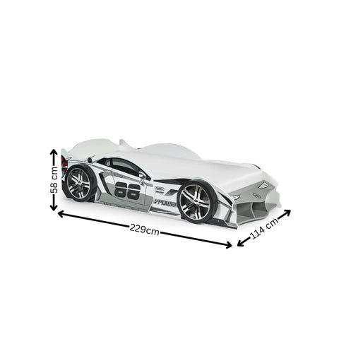 Storm Racer Car Bed - White - STO001