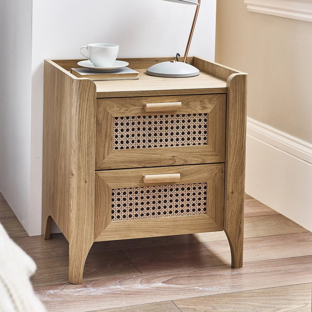 Sydney 2 Drawer Bedside - Light Brown - SYD001