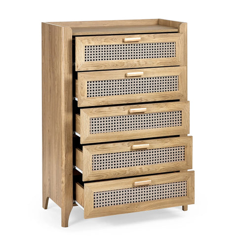 Sydney 5 Drawer Chest - Light Brown - SYD002