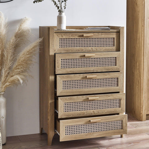 Sydney 5 Drawer Chest - Light Brown - SYD002