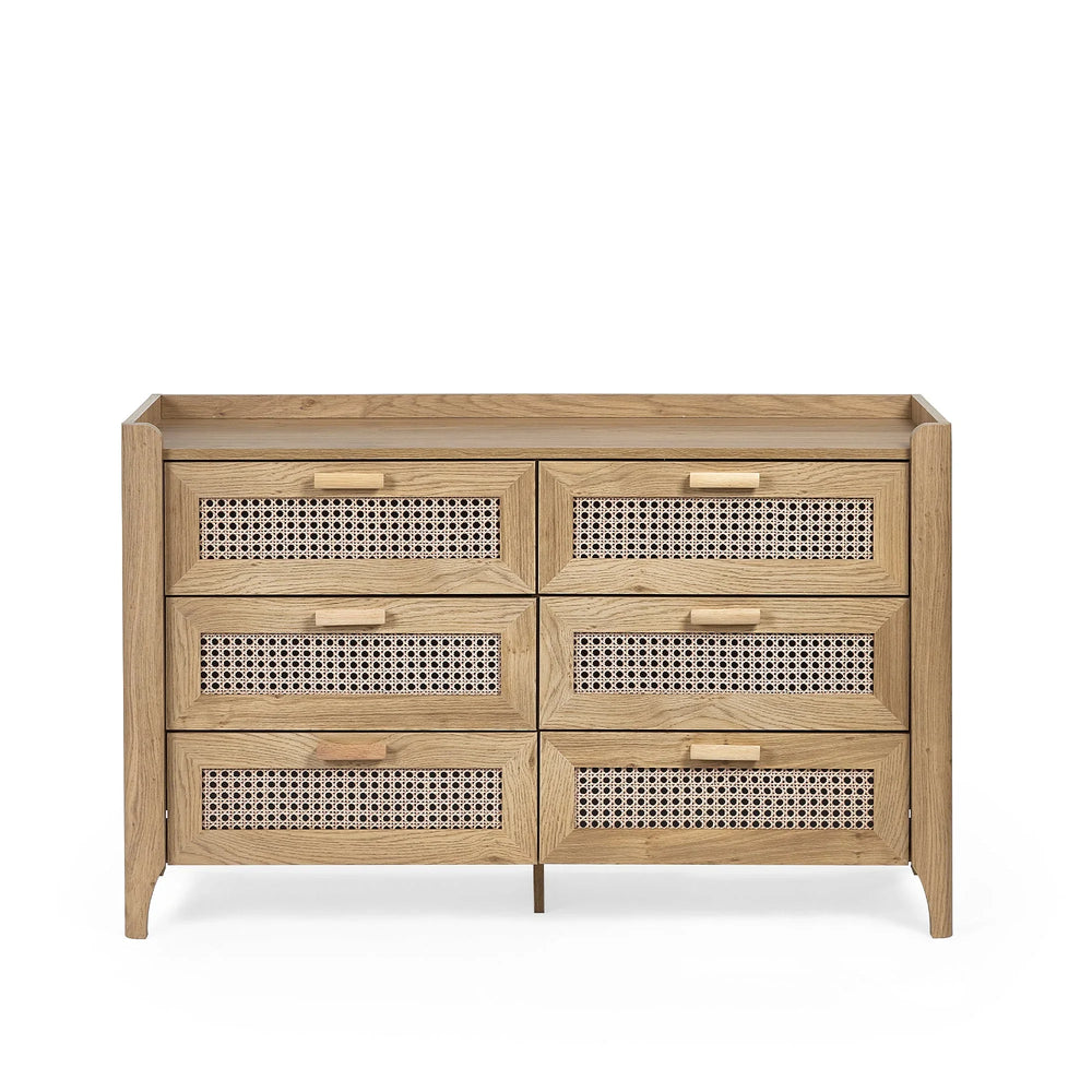Sydney 6 Drawer Wide Chest - Light Brown - SYD004