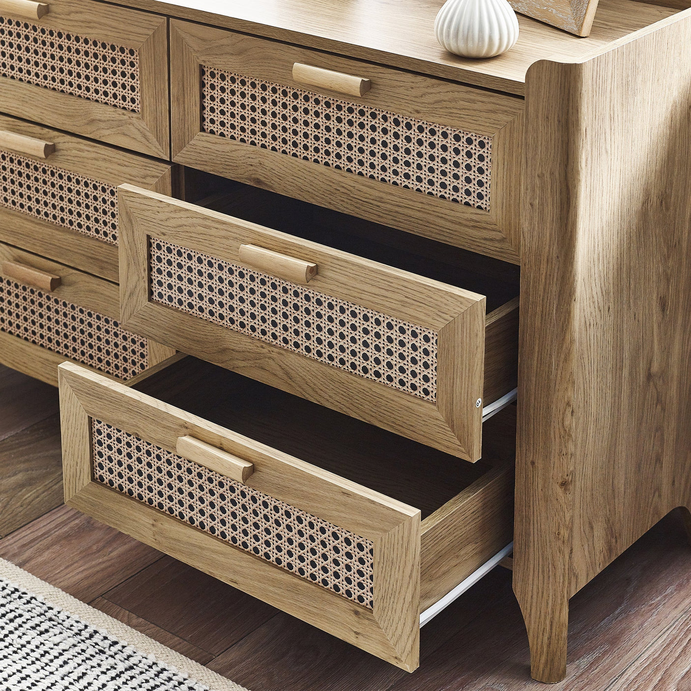 Sydney 6 Drawer Wide Chest - Light Brown - SYD004