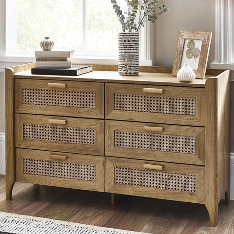 Sydney 6 Drawer Wide Chest - Light Brown - SYD004