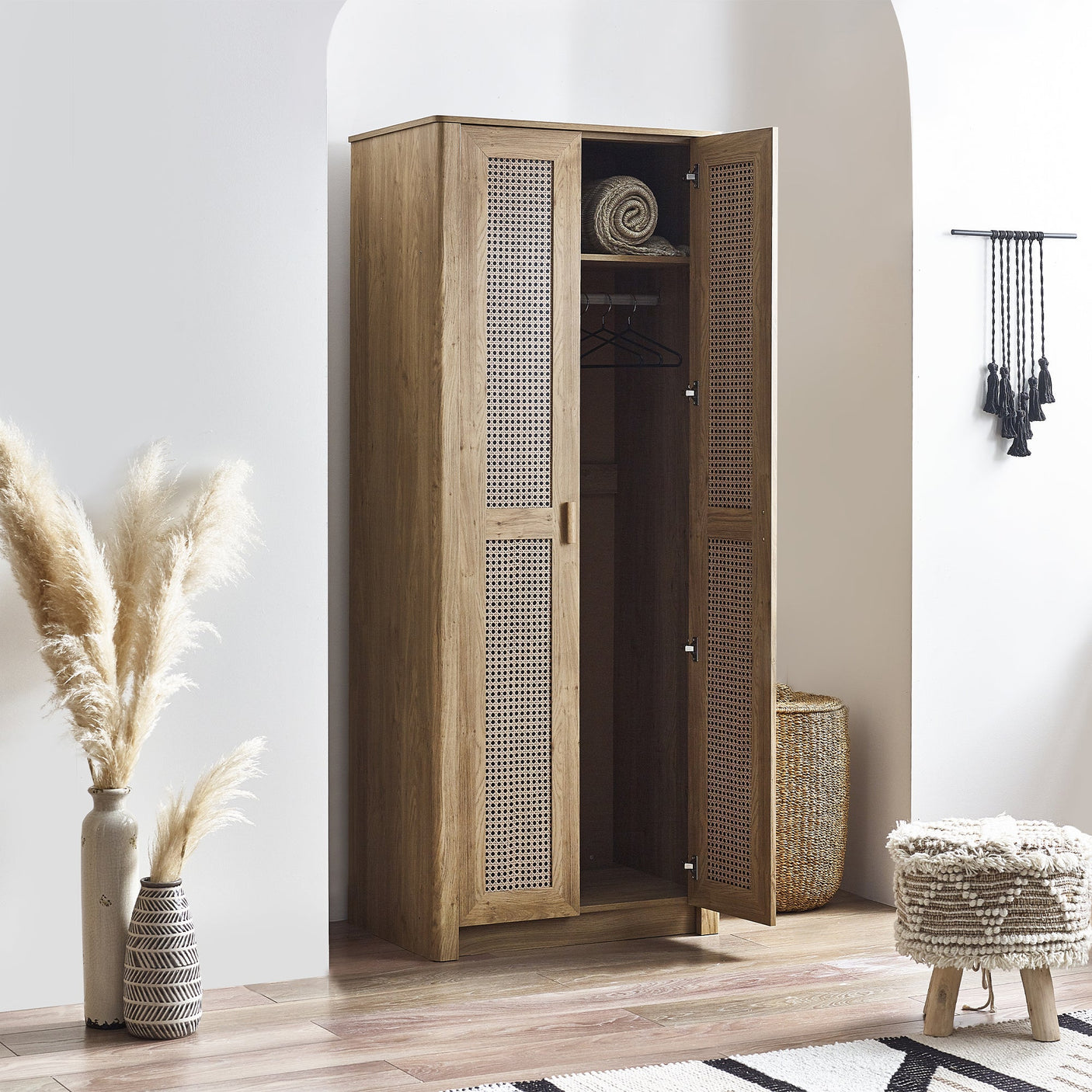 Sydney 2 Door Wardrobe - Light Brown - SYD005