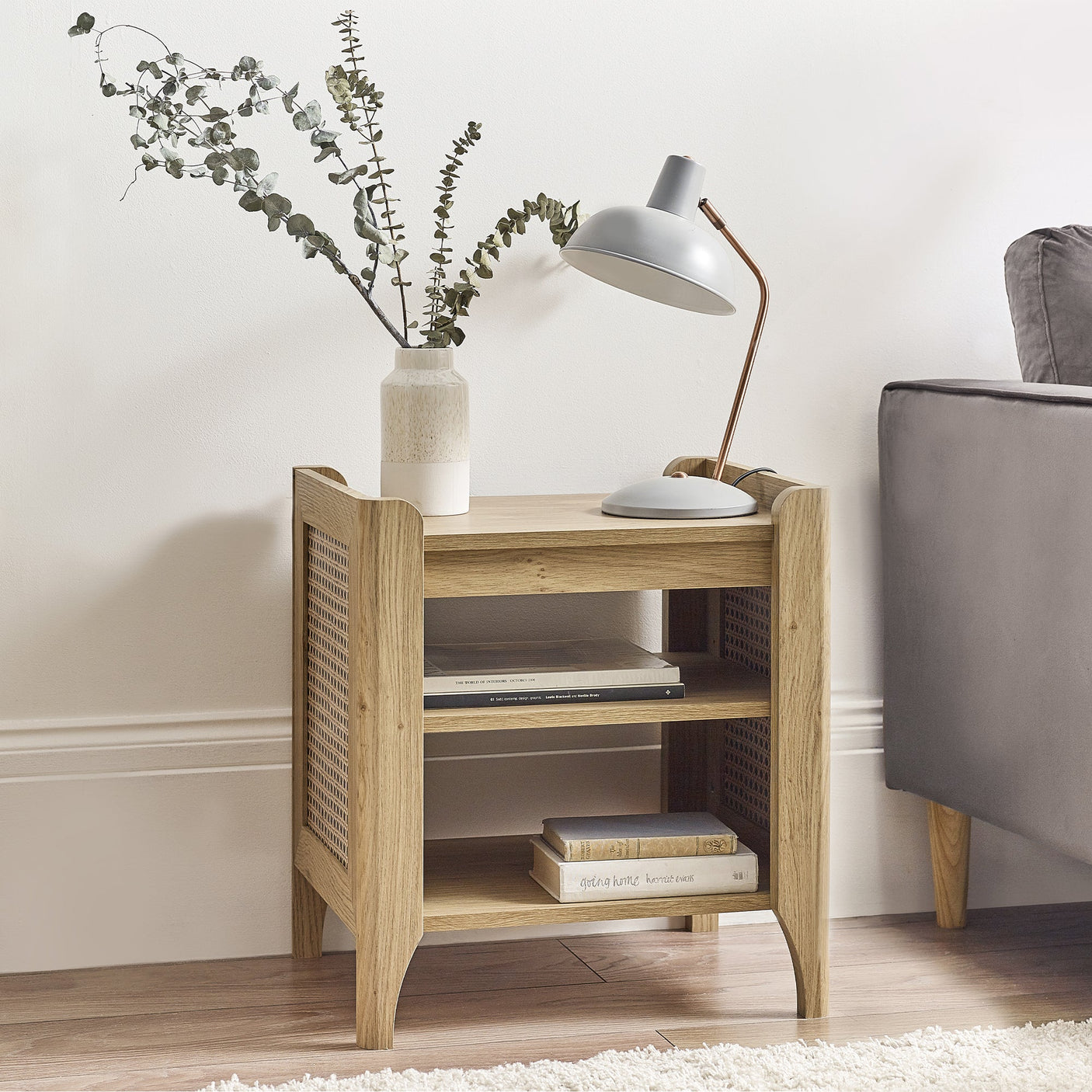 Sydney Lamp Table With Removable Shelf - Light Brown - SYD006