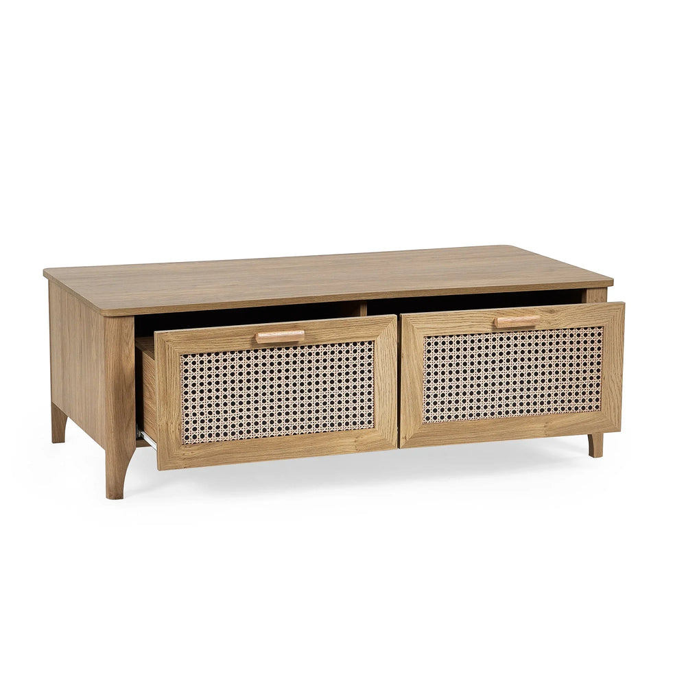 Sydney 2 Drawer Coffee Table - Light Brown - SYD009