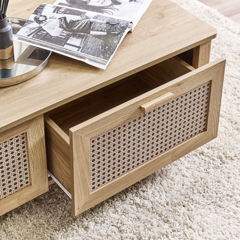 Sydney 2 Drawer Coffee Table - Light Brown - SYD009