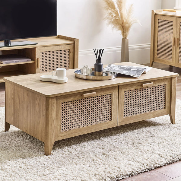 Sydney 2 Drawer Coffee Table - Light Brown - SYD009