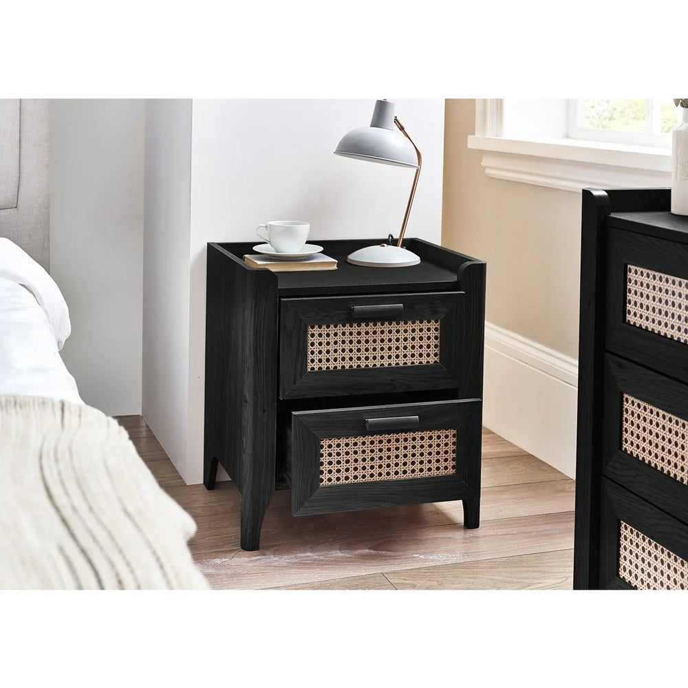 Sydney 2 Drawer Bedside - Black Ash