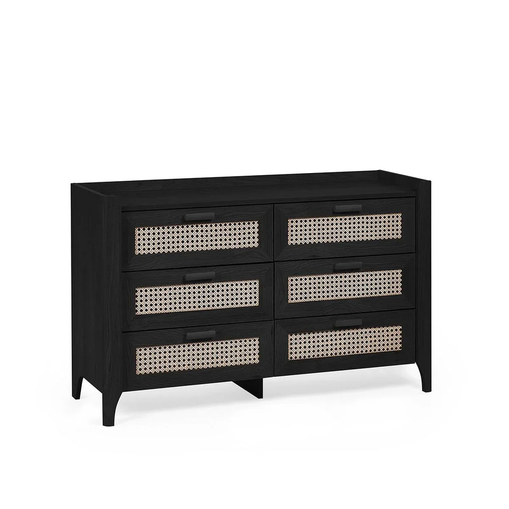 Sydney 6 Drawer Wide Chest - Black Ash
