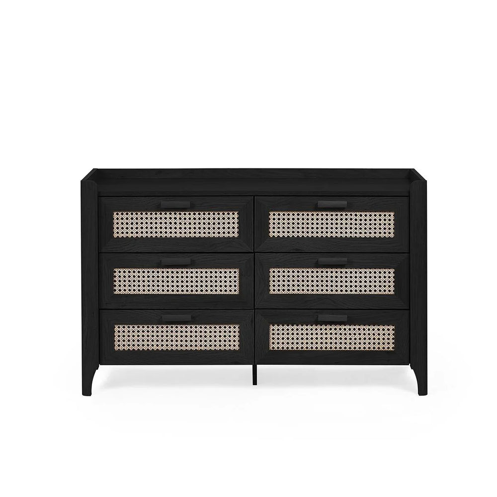 Sydney 6 Drawer Wide Chest - Black Ash