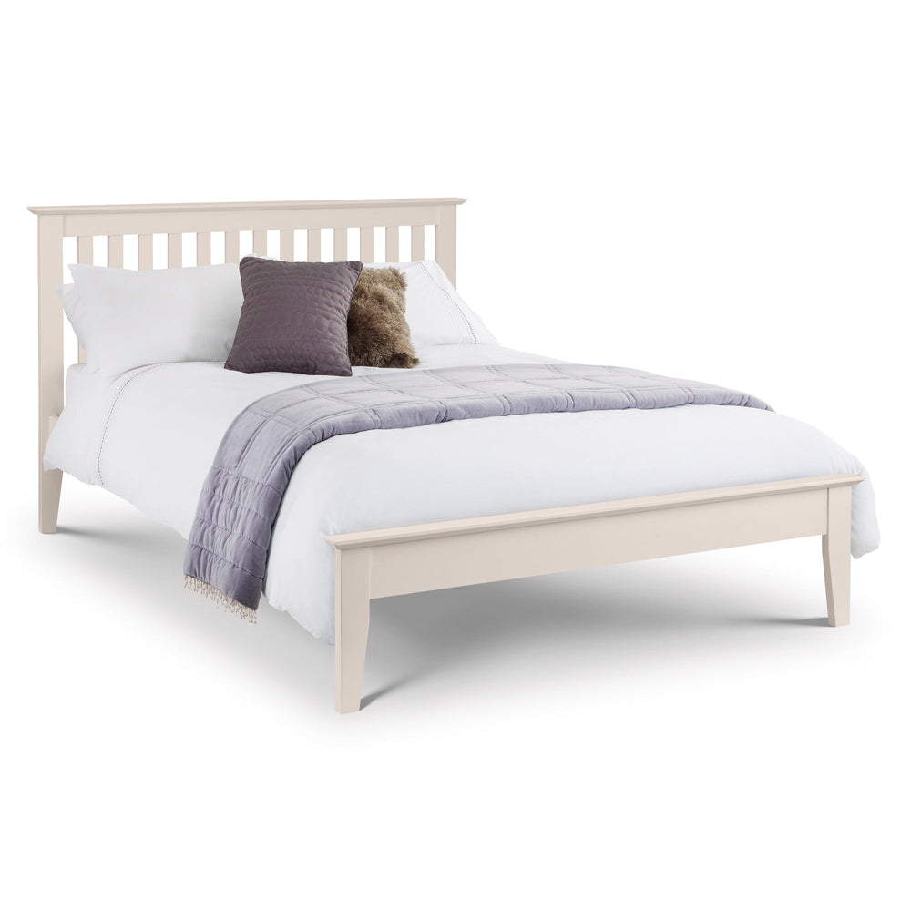 Salerno Shaker Bed - White and Light Brown / King - SAL106