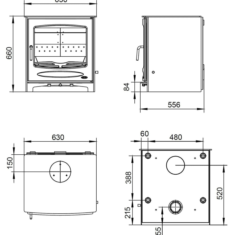 Sherwood 21kW Boiler (Eco) - Technical Drawing