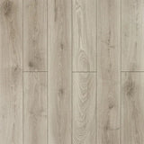 Silver oak effect laminate flooring with realistic wood grain pattern, top-down view