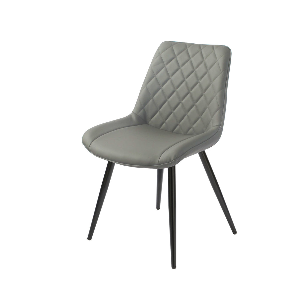 Silvia Bar Stool Grey PU with Black Legs