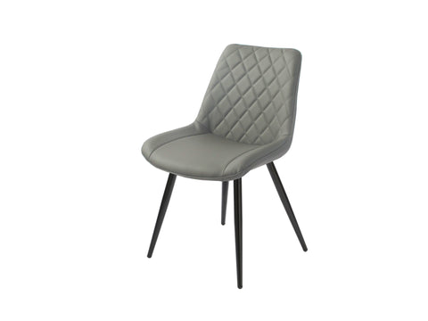Silvia Bar Stool Grey PU with Black Legs