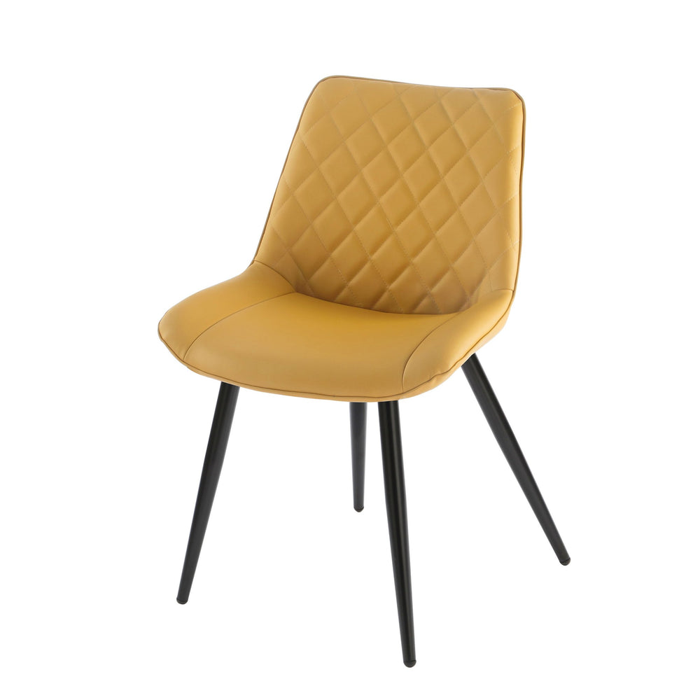Silvia Chair Yellow PU - Black Legs