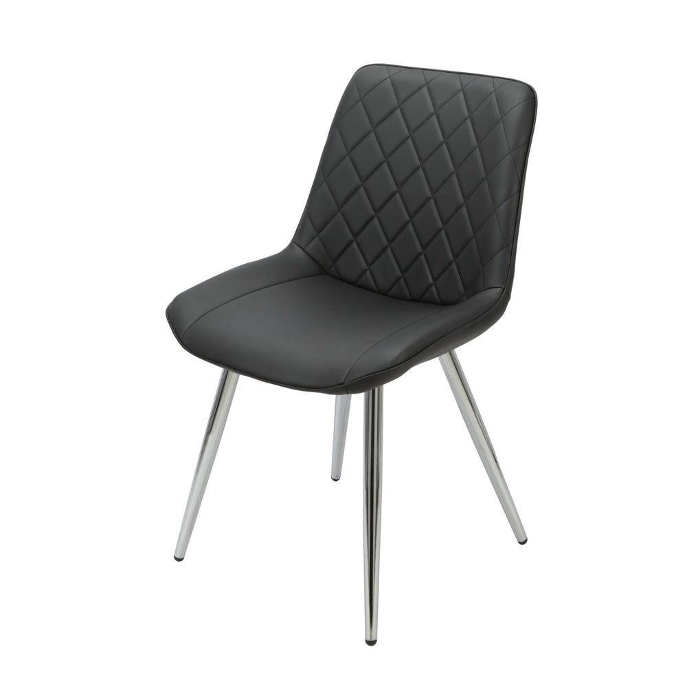 Silvia Black Chair with Chrome Legs