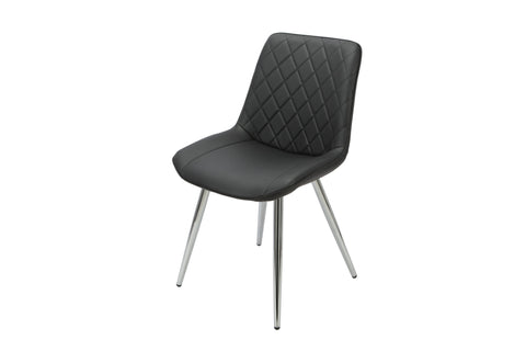 Silvia Black Chair with Chrome Legs