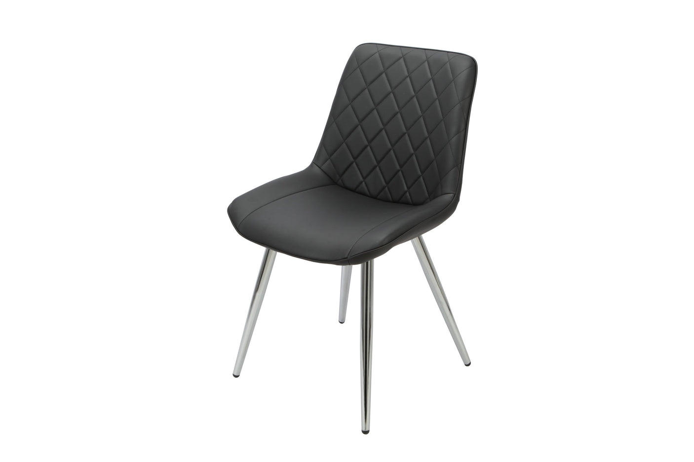 Silvia Black Chair with Chrome Legs