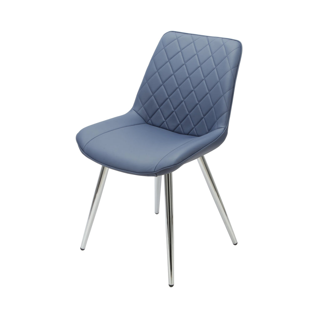 Silvia Blue Chair with Chrome Legs
