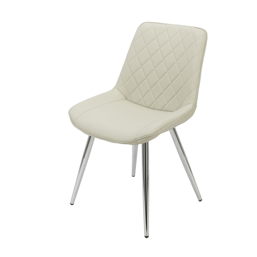 Silvia Taupe Chair with Chrome Legs