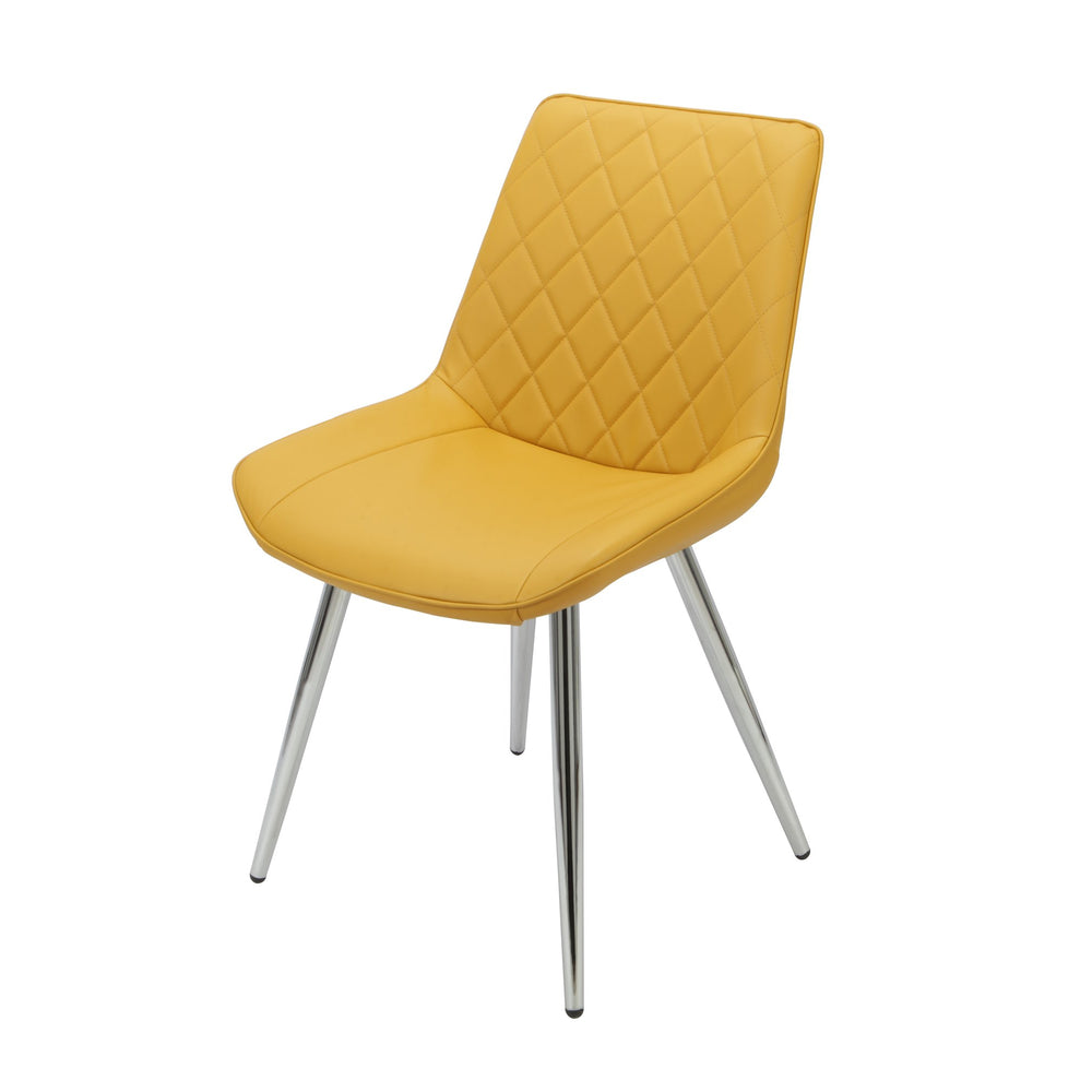 Silvia Yellow Chair with Chrome Legs