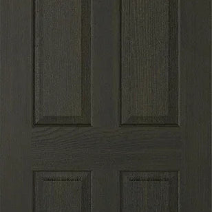 Smoked oak regency door with four rectangular panels and visible wood grain