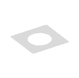 100mm White Solinox Solid Firestop Plate featuring a square design with a central circular cutout, ideal for fire protection applications.