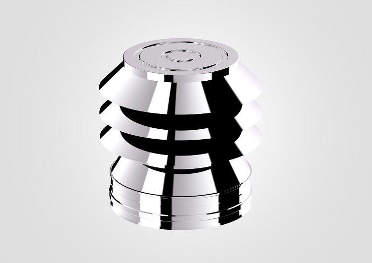 100mm Solinox Rain Anti-Wind Cowl featuring a sleek, polished chrome finish.