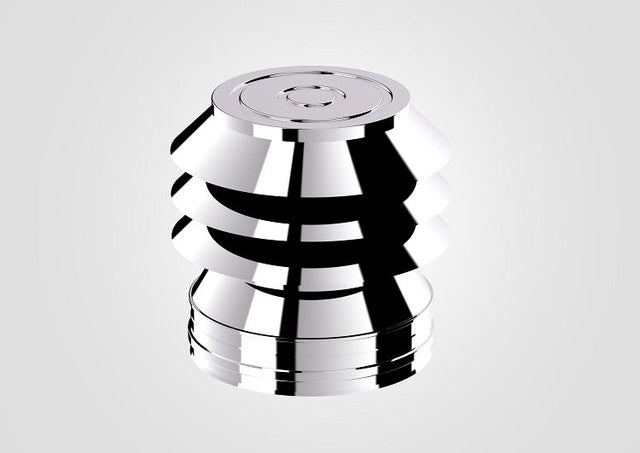 100mm Solinox Rain Anti-Wind Cowl featuring a sleek, polished chrome finish.
