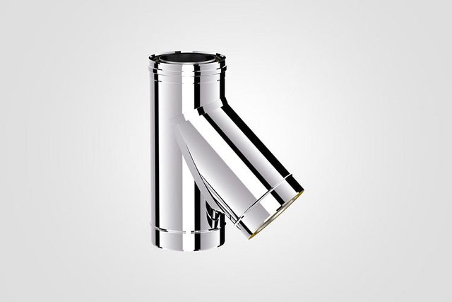 100mm Solinox Tee at a 135-degree angle, featuring a sleek chrome finish.