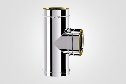 100mm Solinox Tee 90 Degree, featuring a polished chrome finish, designed for seamless connections in plumbing systems.