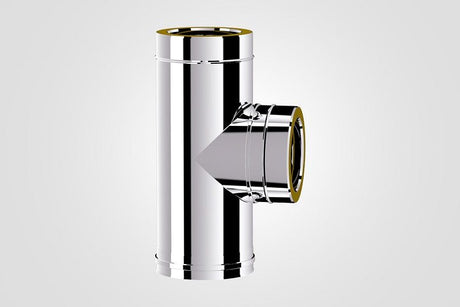 100mm Solinox Tee 90 Degree, featuring a polished chrome finish, designed for seamless connections in plumbing systems.