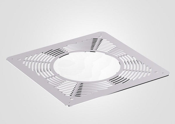 100mm Solinox Ventilated Fire Stop in white, featuring a sleek design with a circular center and ventilated slits for optimal airflow.