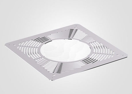 100mm Solinox Ventilated Fire Stop in white, featuring a sleek design with a circular center and ventilated slits for optimal airflow.