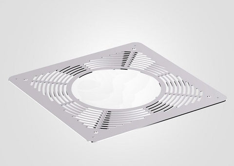 100mm Solinox Ventilated Fire Stop in white, featuring a sleek design with a circular center and ventilated slits for optimal airflow.