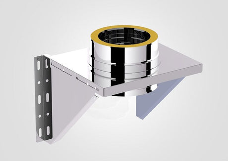 100mm Solinox Base Wall Support featuring an adjustable design, crafted from durable materials with a sleek chrome finish.