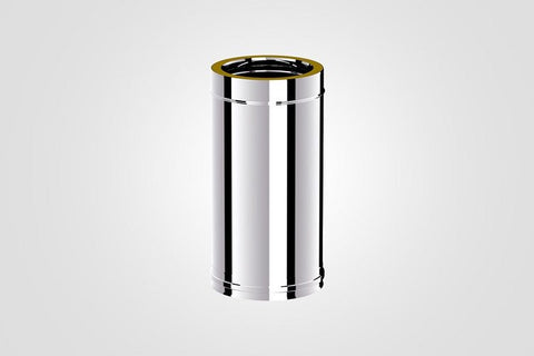 100mm Solinox Straight 500mm pipe featuring a sleek, polished chrome finish.