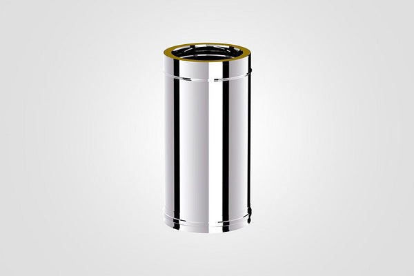 100mm Solinox Straight 500mm pipe featuring a sleek, polished chrome finish.
