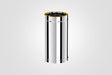 100mm Solinox Straight 500mm pipe featuring a sleek, polished chrome finish.