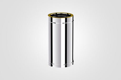 100mm Solinox Straight 500mm pipe featuring a sleek, polished chrome finish.